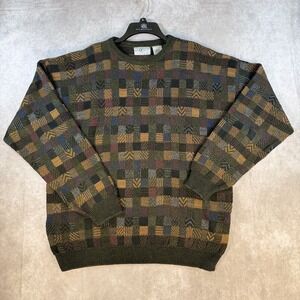 VNT Farah Mens 90s Textured Mutlicolored Knit Sweater Pullover XL Coogi Grandpa